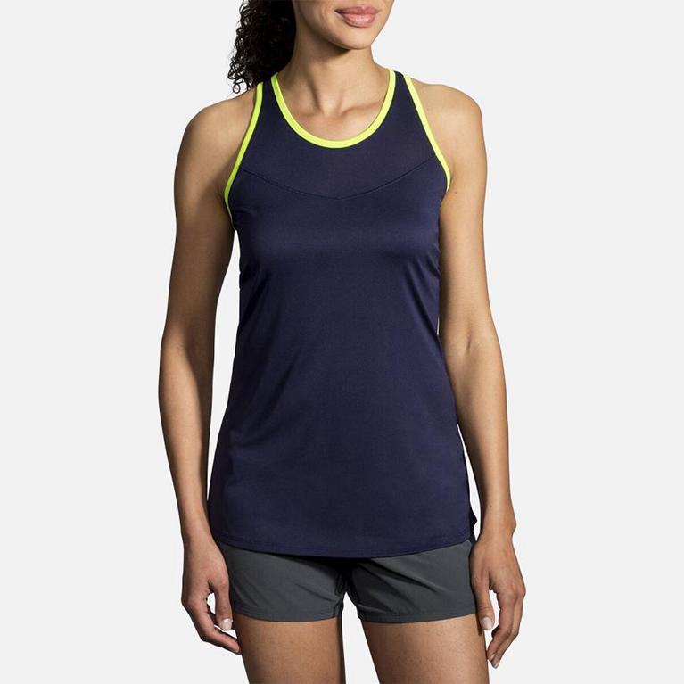 Brooks STEALTH Running Tank Top Womens Outlet - Blue (RVU720593)